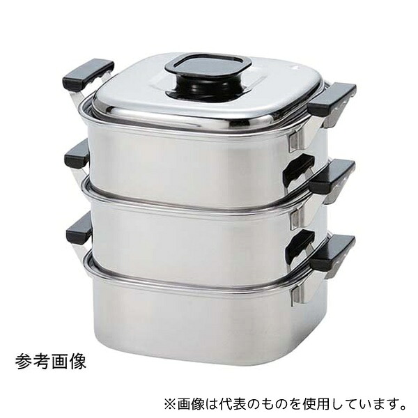 神子島製作所 24cm 2段 PE 18-0角型蒸器 2段 24cm