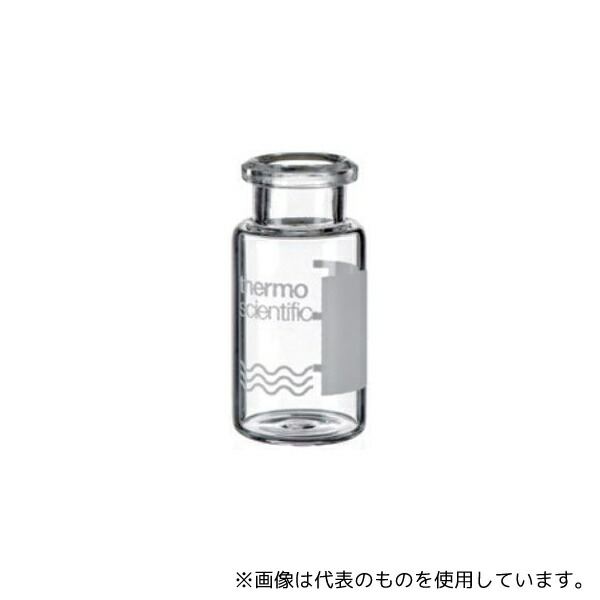 Thermo Fisher Scientific 6PCV10-1F ヘッドスペースバイアル ND20 透明 ラベル付 10mL ガラスフラットボトム 100本入