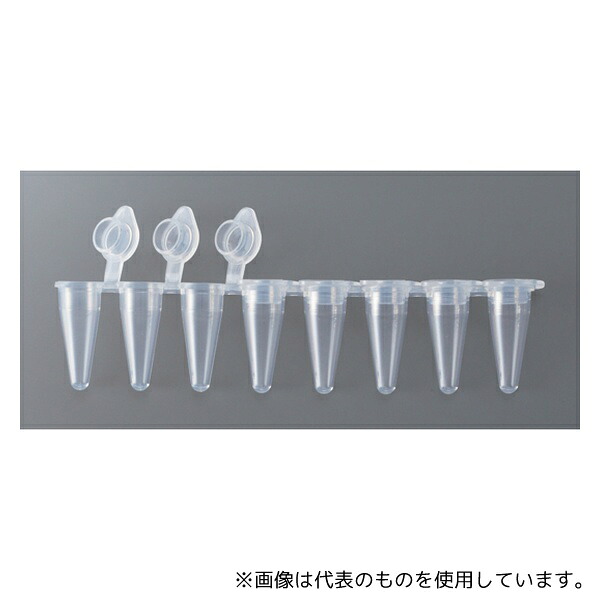 AGB PCR-8SAC-RT-1-C PCR用キャップ付き8連チューブ 0.1mL フラットキャップ 60個×2袋入