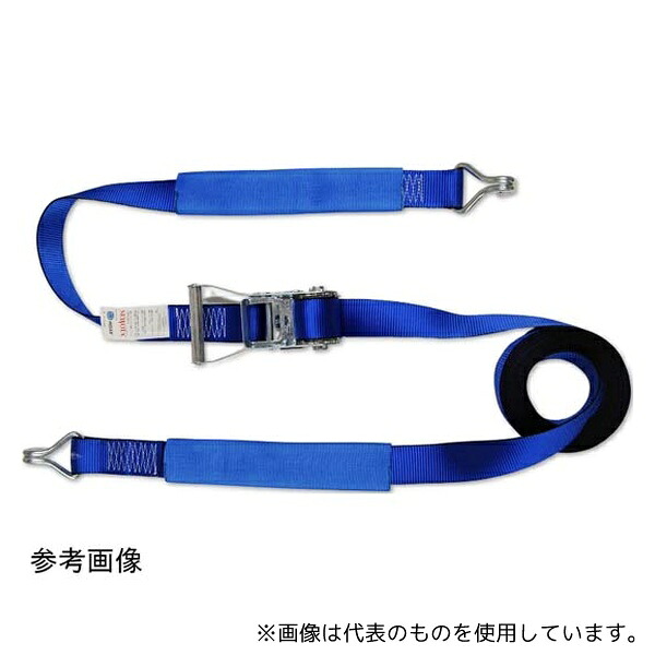 アズワン HXB50-0.5R7H ラチェット式ラッシングベルト 5tタイプ 固定側:0.5m 調整側:7m Jフック 10本セット