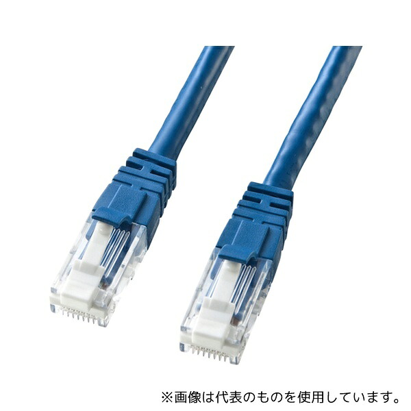 サンワサプライ KB-T6TS-70BLN つめ折れ防止カテゴリ6LANケーブル ブルー 70m