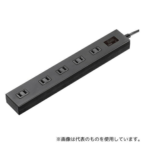 サンワサプライ TAP-SP2110N-1BK 雷ガードタップ 1m ブラック