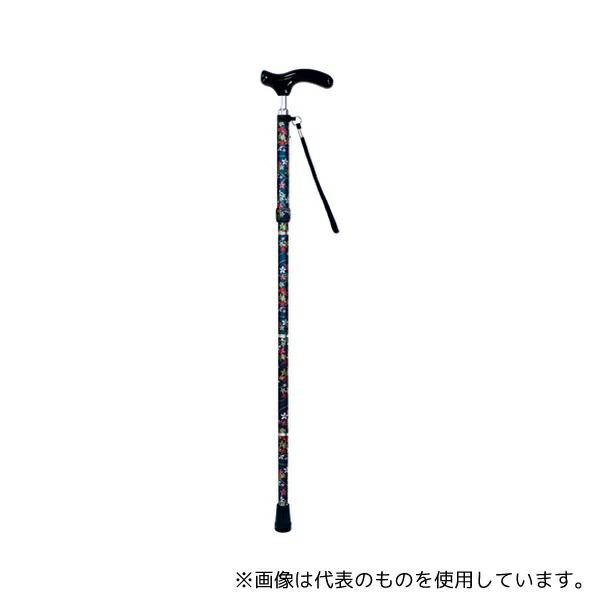 島製作所 53-FD4 折りたたみSP細型ネックステッキ 花柄紺
