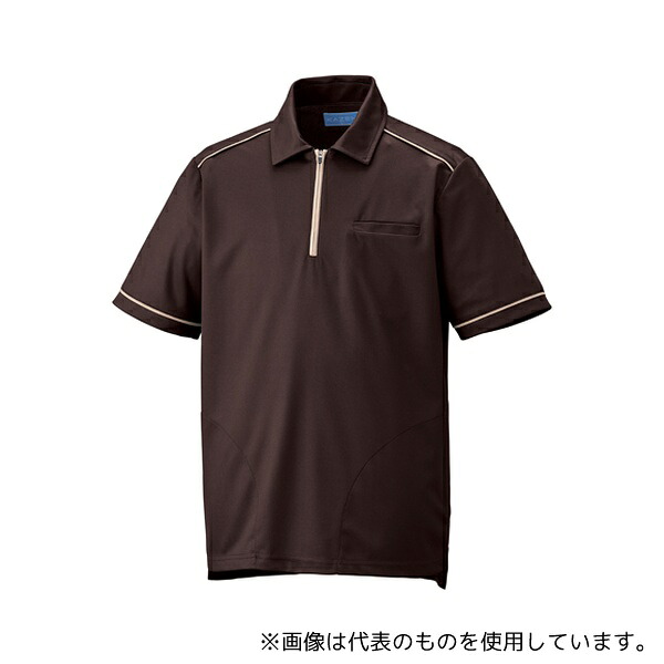KAZEN KZN235-23 ニットシャツ ダークブラウン 4L