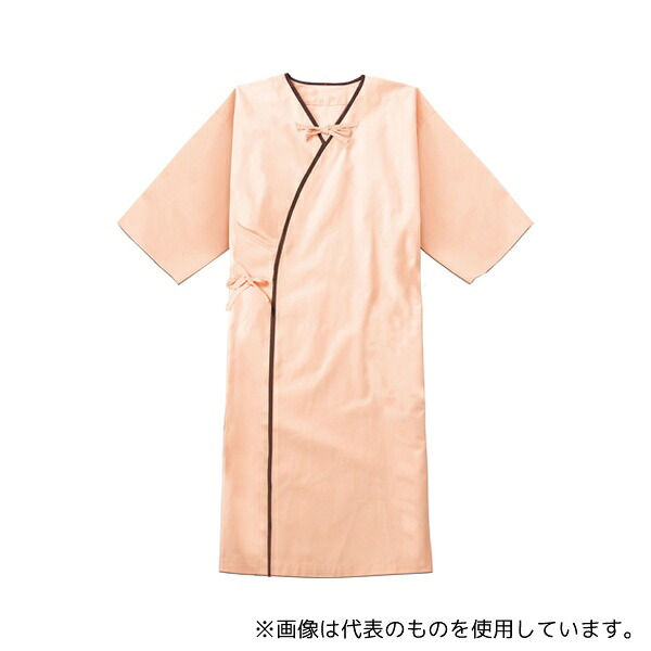 KAZEN 303-43 検診衣 サーモン×ブラウン M