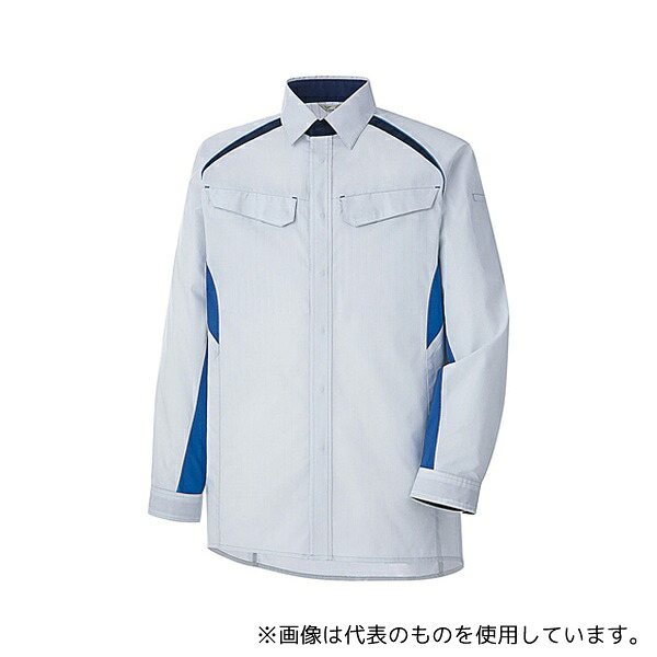 ミドリ安全 VES2831-UE-L 春夏作業服 帯電防止JIS適合 ベルデクセルフレックス RENU？ 長袖シャツ VES2831上 シルバーグレー Lサイズ