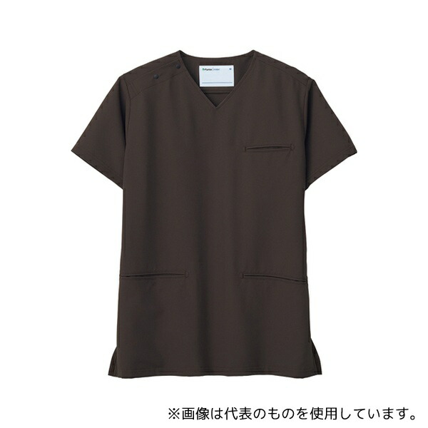 ミドリ安全 VEM6004-UE-S 作業服 メディカルウェア ベルデクセル 男女兼用 セットアップスクラブ VEM6004上 ダークブラウン S