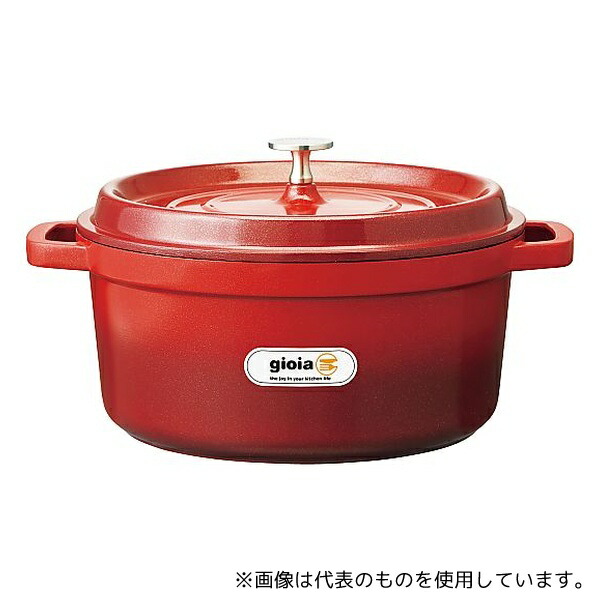 万年 6199610 ジョイア ラウンドキャセロール 24cm レッド XC-24RE