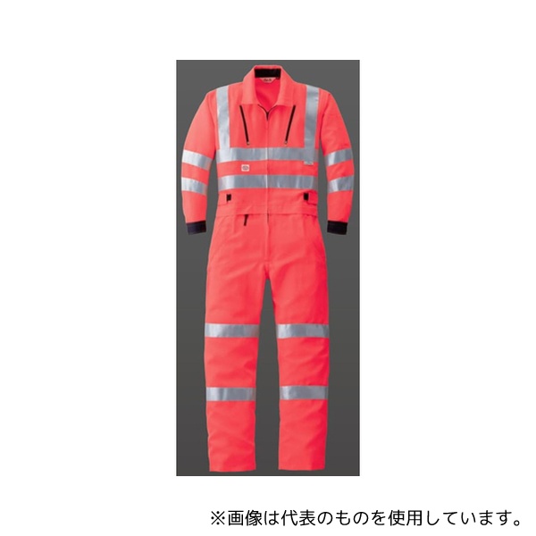 山田辰 7630-005-l Auto-Bi 高視認つなぎ服 7630番 005レッド(旧RE)L