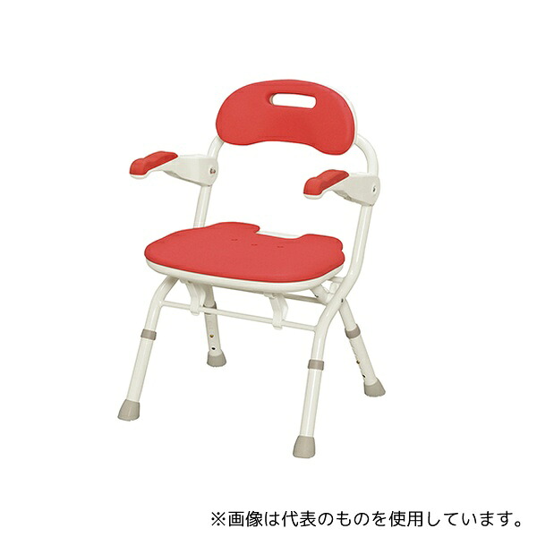 アロン化成 折りたたみシャワーベンチ (FSフィット) レッド 536-056
