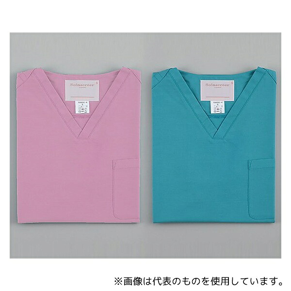 PANTONE(フォーク) 7000SC 3L スクラブ (男女兼用/右肩ホック式) ピンク/3L