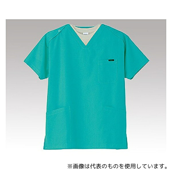 PANTONE(フォーク) 7000SC L スクラブ (男女兼用/右肩ホック式) グリーン/L