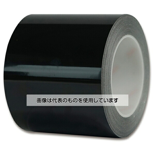 セーフラン安全用品 耐摩耗ラインテープ 幅100mm×22m 厚0.2mm 黒 15640 入数：1巻