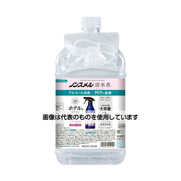 白元アース ノンスメル清水香詰替用フローラルフレッシュ3L4本入 01419-0 入数：1ケース(4本入)