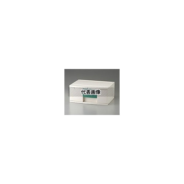 ナビス(アズワン) 302H トレイBOX(鍵付) A3用グリーン 470×360×205mm