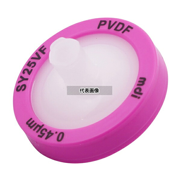 アズワン(AS ONE) シリンジフィルター PVDF φ25mm/0.45μm SYVF0602MNXX104 1箱(100個入り)