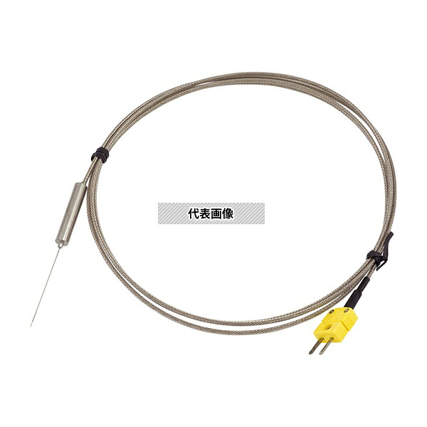 アズワン DS-1200-N 50 極細K熱電対(シース型・コネクター付)リード線有り 校正証明書付