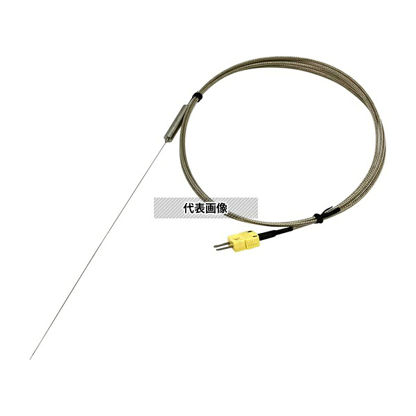 アズワン DS-1200-N 200 極細K熱電対(シース型・コネクター付)リード線有り 校正証明書付