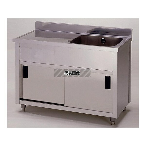アズワン(AS ONE) 流し台(水切りキャビネットシンク・左水槽) APM1-750K-L 1台[法人限定]