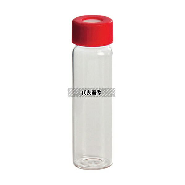 Quality Environmental Containers 1112-40mLT TOCバイアル瓶 未洗浄 透明バイアル+赤キャップ(セプタム付)72本入