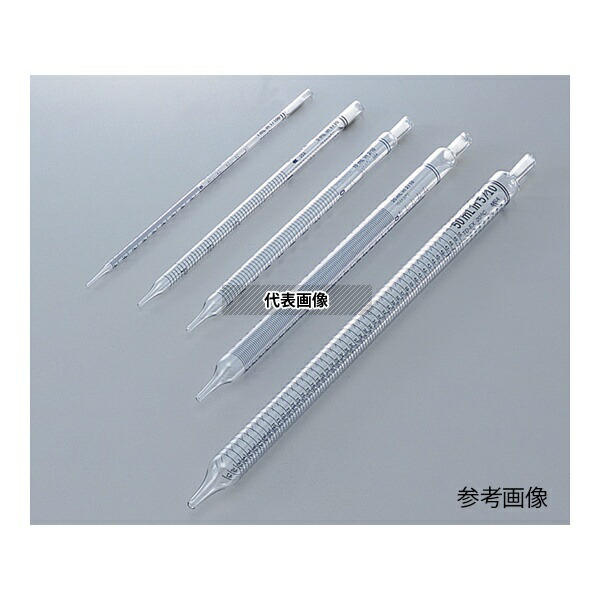 Fisher Scientific 13-678-36E 硼珪酸ガラス製ディスポピペット ショート丈(綿栓付・滅菌済) 50mL 目盛0.5ml 1箱(25本×2箱入)