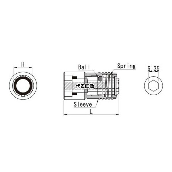 ビックス BBS210AT BBS AT ワンタッチビットスルーソケット 1セット(3本入)