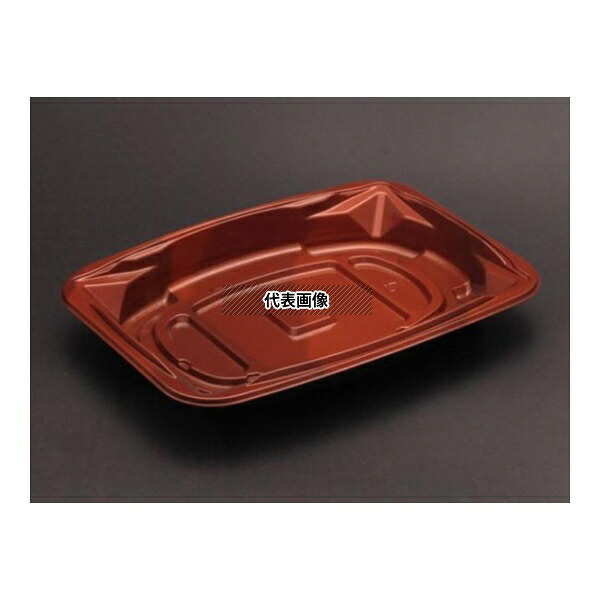 リスパック RHHR113 弁当容器 バイオ 饗ロマン 10B ソワレレッド 1ケース(50個×12セット入)