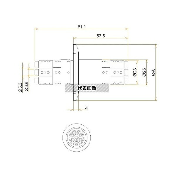 コスモ・テック(真空) N40FVM400MM7 光ファイバー VIS / NIR 400μ マルチモード7個付き NW40 フランジ