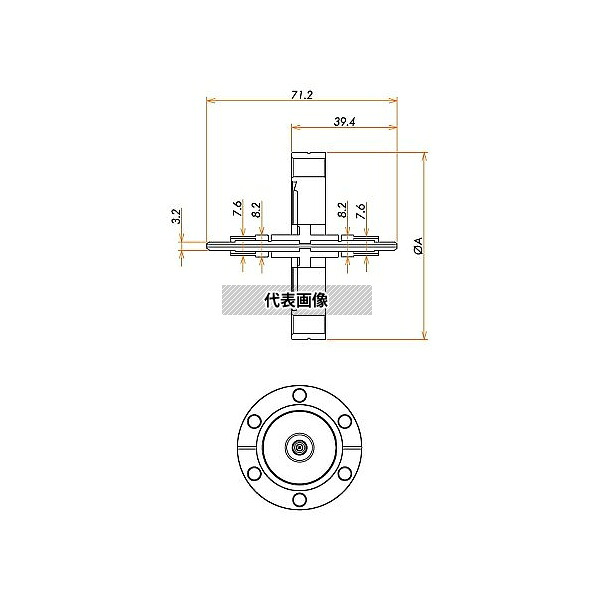 コスモ・テック(真空) C34FVM100MM1 光ファイバー VIS / NIR 100μ マルチモード1個付き ICF34 フランジ