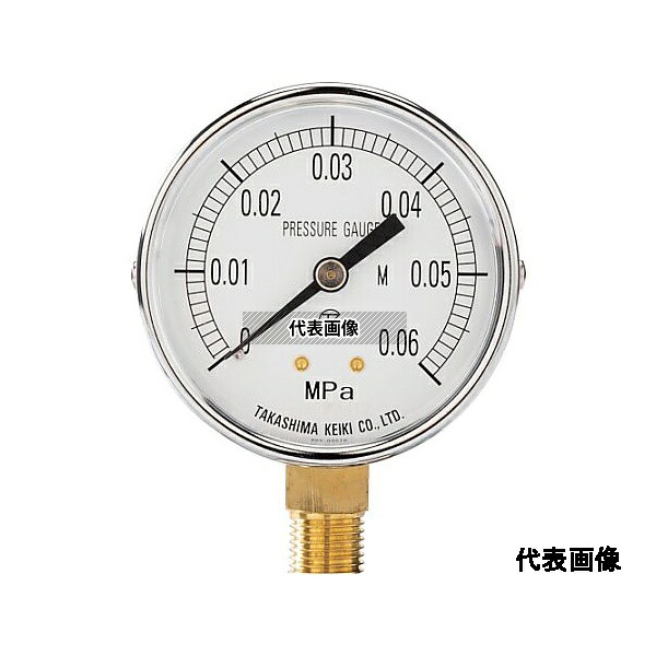 高島計器 1011160 一般圧力計(A枠立型・φ60) 圧力レンジ0.0～6MPa G1/4 【1011160】