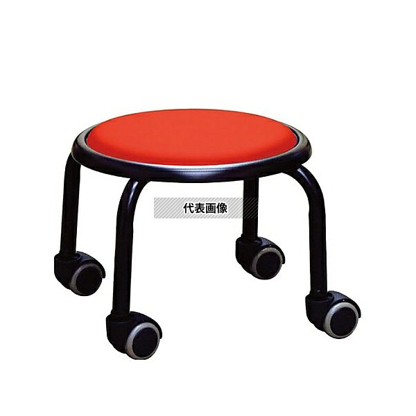 アズワン(ASONE) EA986EC-140A φ320x255mm ワークチェアー(ブラック/レッド)