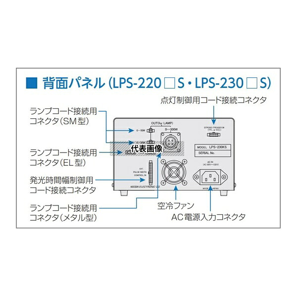 日進電子工業 LPS-230KS LED照明用電源 ストロボ点灯用電源 オーバードライブ型 アナログボリューム調光型 1～990μs間 1チャンネル式 300W