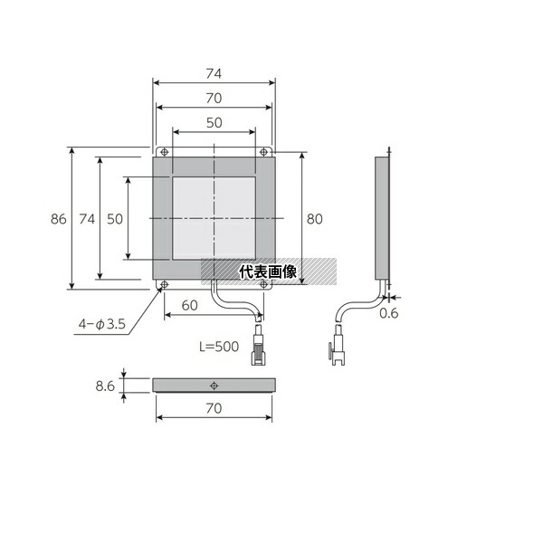 日進電子工業 IRTE-5050 面発光照明/パネル照明 エッジライト式透過型 透過光 赤外 50×50mm 850nm