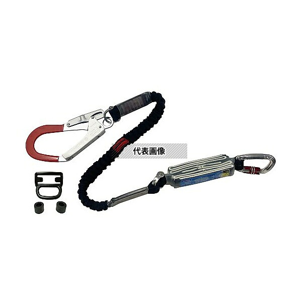 WIZ'A(アークランドサカモト) THL-NV93-21KS-BK-R23 フルハーネス用ランヤード ノビロン シングル ブラック