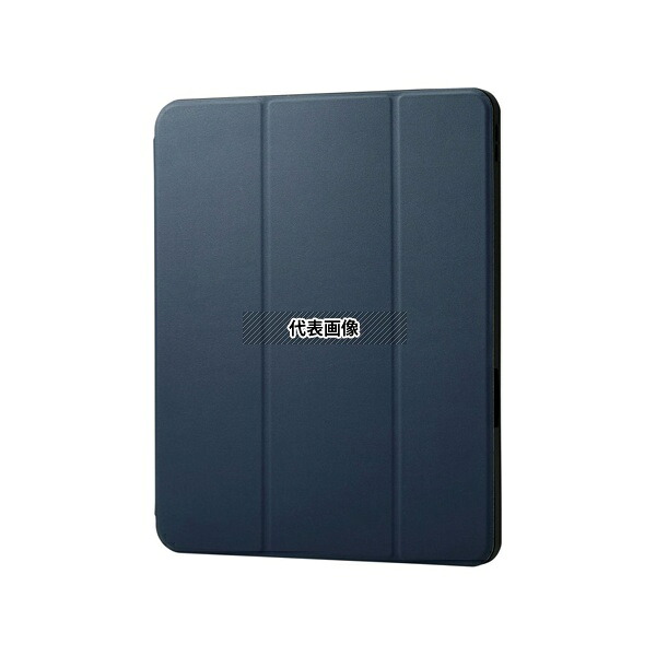 エレコム TB-A25XSANV 13インチiPadAir(M2)用フラップケース 衝撃吸収 ApplePencil収納 スリープ対応 ネイビー