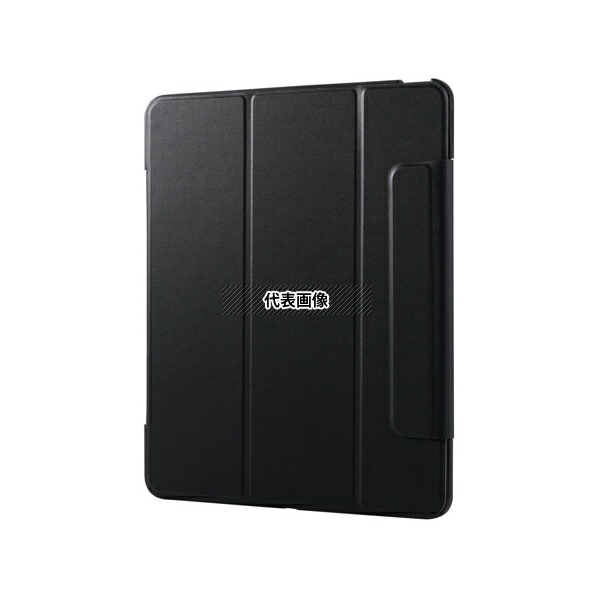 エレコム TB-A25XWVFCBK 13インチiPadAir(M2)用フラップケース 薄型軽量 背面クリア フレームカラー ブラック