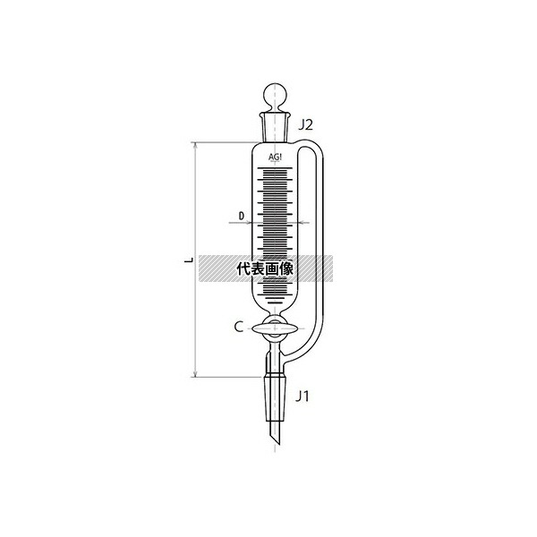 旭製作所 3744-200-3L 平衡形滴下ロート ガラスコック 200mL