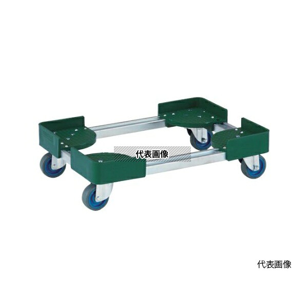 トラスコ中山 FCD-3050-ALG 伸縮式コンテナ台車 内寸300-400X500-600 スチール製 [法人限定]