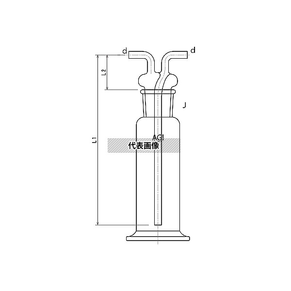旭製作所 4100-125 ノズル式ガス洗浄瓶 125mL