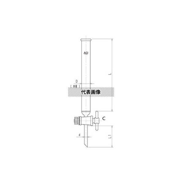 旭製作所 3810-20/600 クロマトカラム(フィルター付) PTFEコック付