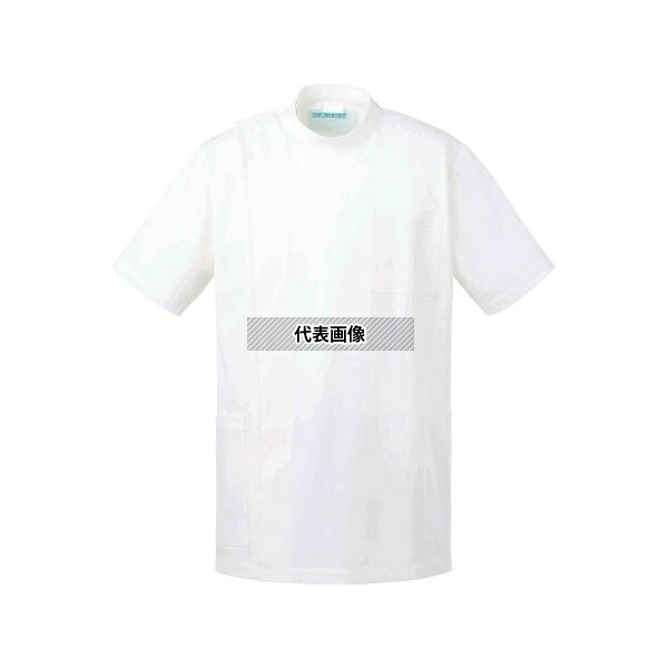 KAZEN 253-10 4L メンズ医務衣 半袖 白 4L