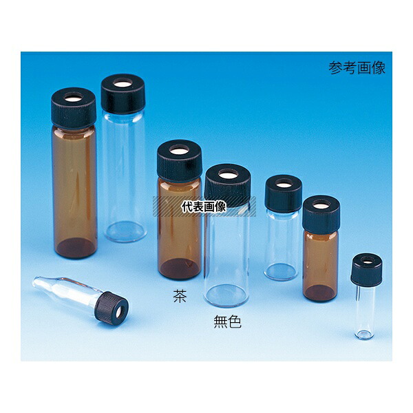 日電理化硝子 255036 シリンジバイアル(無色)+穴あきキャップ(黒)+PTFE/シリコンパッキン 組合せセット 100組入 SY-2