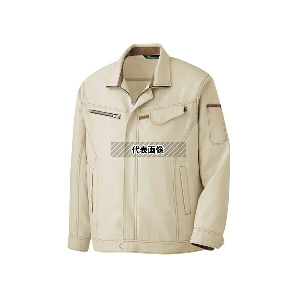 ミドリ安全 VES2520-UE-4L 春夏作業服 帯電防止JIS適合 ベルデクセル 男女ペア長袖ジャンパー アイボリー 4L