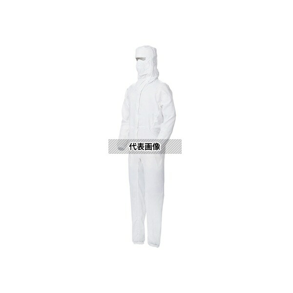 ミドリ安全 VEYS140-W-4L 作業服 クリーンウェア フード・マスク一体型 つなぎ服 ホワイト 4L