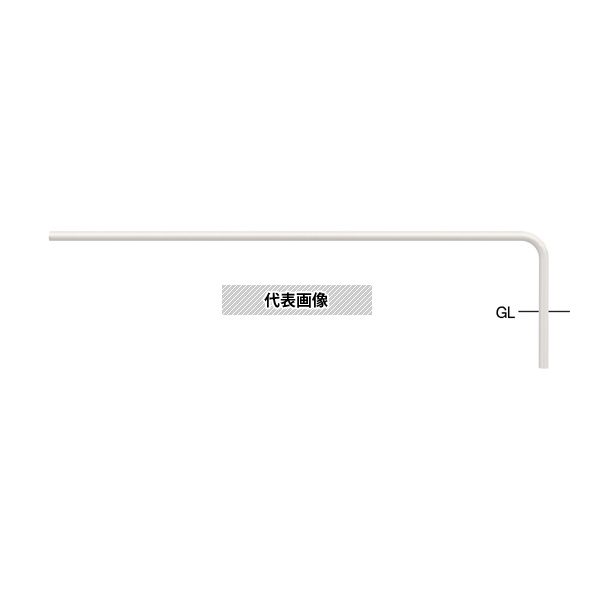 サンポール FAA-42UJ24-E(W) スチール製 ジョイント自転車アーチ エンド支柱 WP2400用 φ42.7(t2.3)×H350mm 固定式 [法人限定]