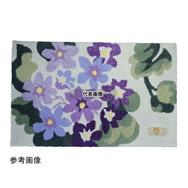 スミノエ 14345358 ミラショーン 玄関マット MSアジサイ 32×120cm パープル | 玄関マット アジサイ 洗える 滑り止め フラワー 玄関 マット インテリア 上がり框 おしゃれ お洒落 オシャレ カーペット アクリル 備長パイル 厚み18mm フックマット ソフトな踏み心地 手洗い