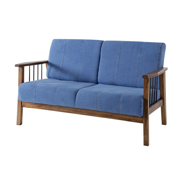 楽天市場】《東谷》 デニム ソファ 幅138cm 2人掛け ファブリック 二人