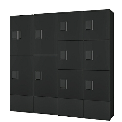 ナスタ(NASTA) プチ宅unit+幅木セット12BK　ブラック&times;ブラック　H600&times;4（捺印付き&times;1）+H400&times;6+幅木（H250ブラック）　[法人限定][送料別途お見積り]｜セミプロＤＩＹ店ファースト