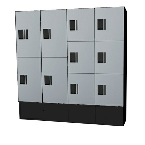 ナスタ(NASTA) プチ宅unit+幅木セット12　シルバー×ブラック　H600×4（捺印付き×1）+H400×6+幅木（H250ブラック）　[法人限定][送料別途お見積り]