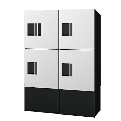 ナスタ(NASTA) プチ宅unit+幅木セット4W　ホワイト×ブラック　H400×4（捺印付き×1）+幅木（H250ブラック）　[法人限定][送料別途お見積り]